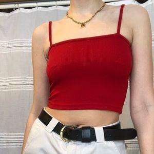 Straight-Neck Brandy Melville Tank Top